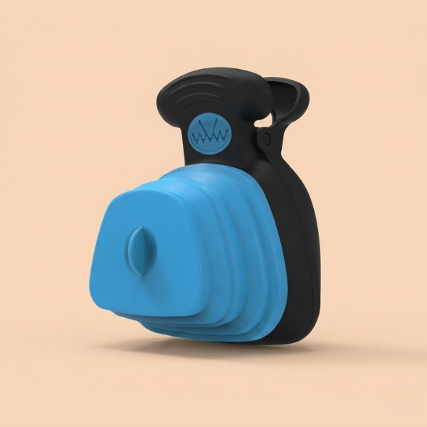 Cozerra Pocket Scoop expandable dog poop scooper — Black and Blue variant