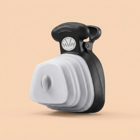 Cozerra Pocket Scoop expandable dog poop scooper — Black and Cream hero shot